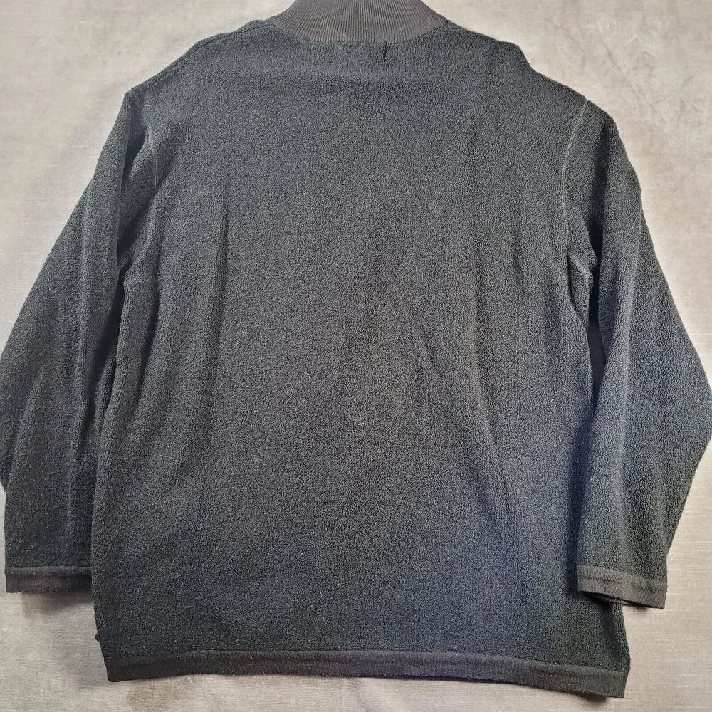 Eddie Bauer‎ Ebtek Vintage Wool Blend 1/4 Zip Mock Neck Mens Black Size Medium